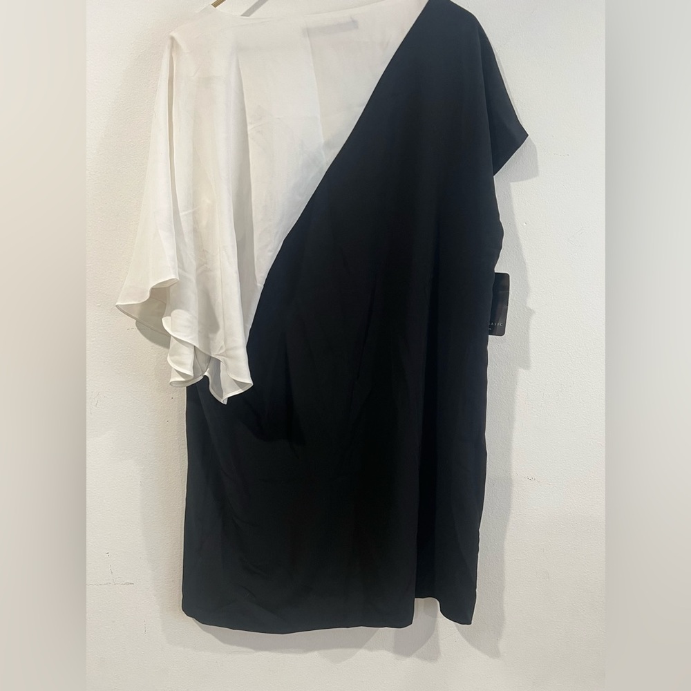 Zara asymmetrical black and white dress  X large NWT - Picture 2 of 9